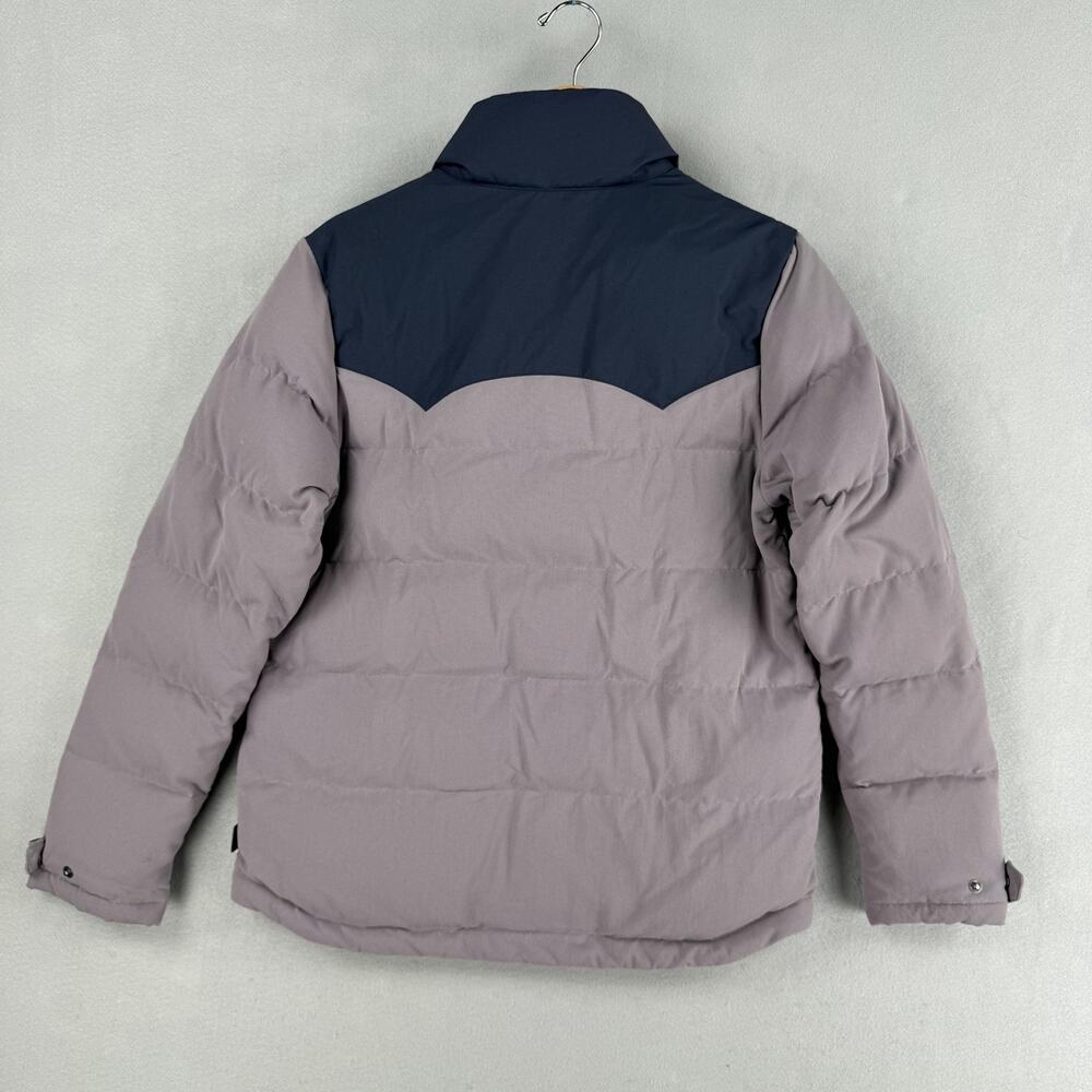 Patagonia Bivy Jacket Womens Large Purple Down Puffer Snap Front Western Yoke - Picture 11 of 14